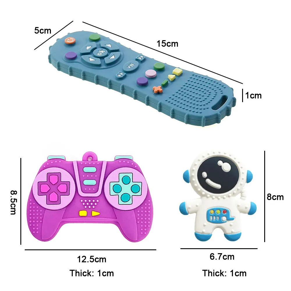 Mordedor de silicona Montessori para bebé, juguetes educativos para la dentición con forma de Control remoto para niños y niñas, regalo de Navidad