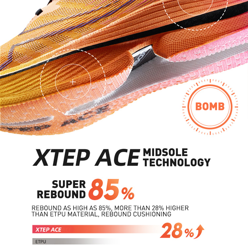 Xtep 160X 5,0 zapatillas para correr profesional Marathon PB placa de carbono calzado deportivo amortiguación zapatillas de deporte con absorción de impacto 977119110004