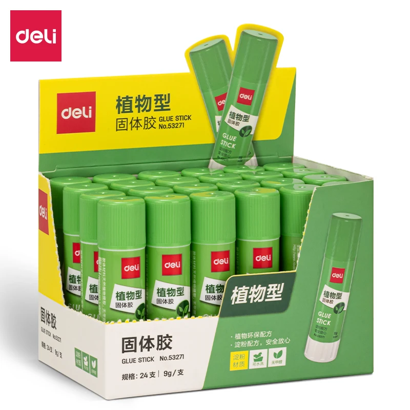 9/21g Deli Colla forte Stick artigianale Non tossico Incollaggio extra forte Asciugatura rapida Studenti perfetti Uso in ufficio Alta qualità