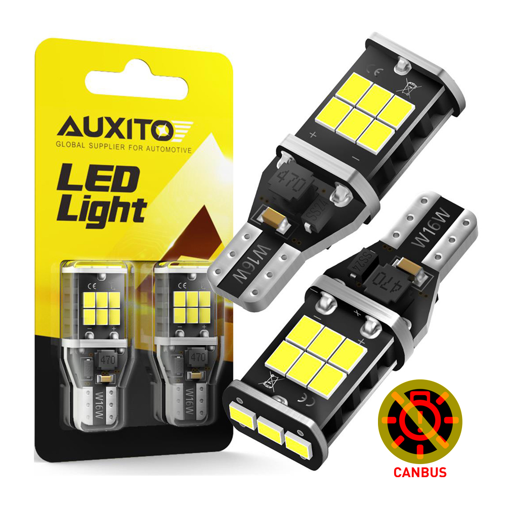 AUXITO 2 uds Canbus T15 T16 luces LED de marcha atrás W16W 912 921 bombilla LED sin Error lámpara trasera de respaldo de coche 12V 6000K blanco súper brillante