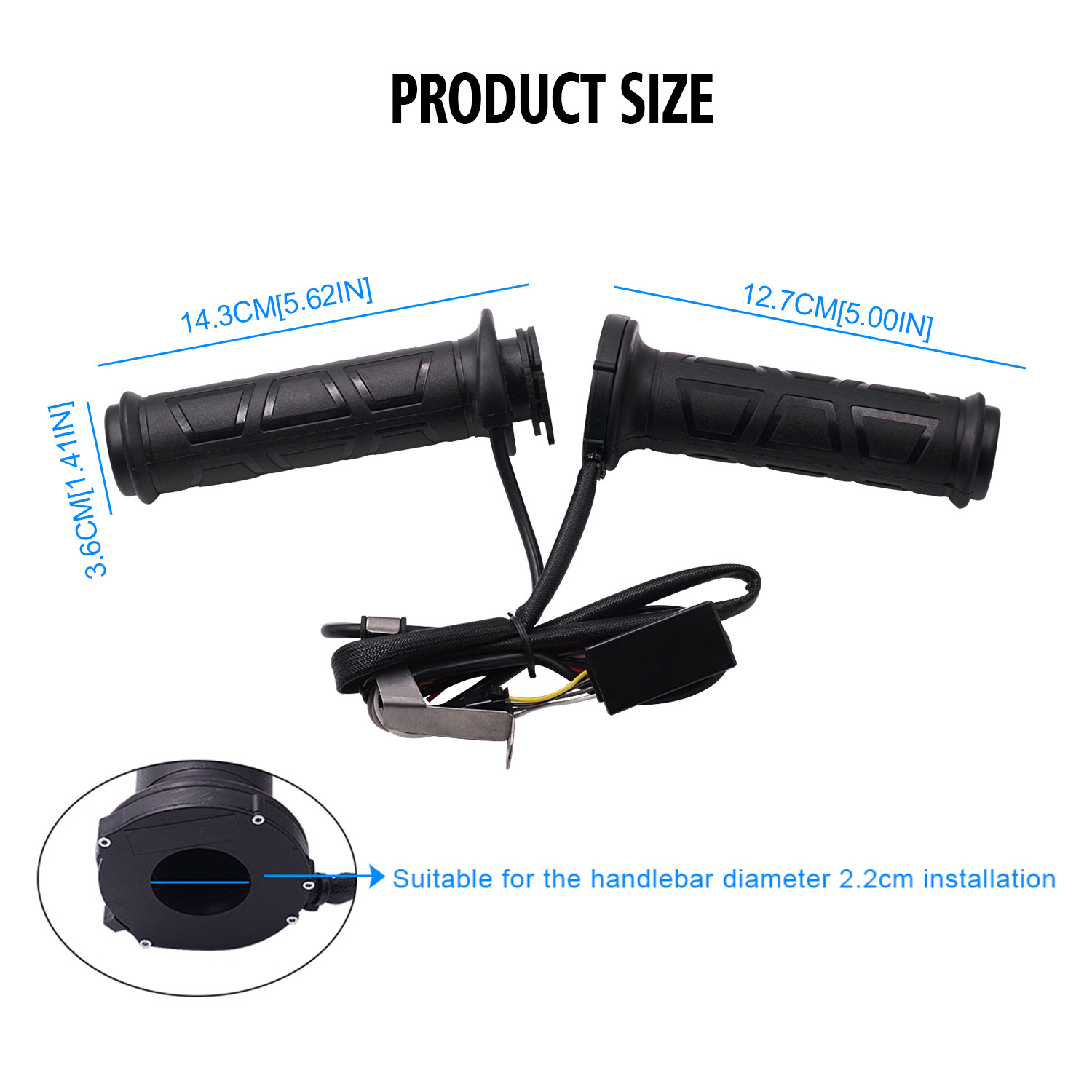 Motorrad Handbeheizte Griffe Elektrische geformte Griffe Roller Moped Bar Handwärmer 22mm Motocross Vespa Einstellbare Hot Grip Griff