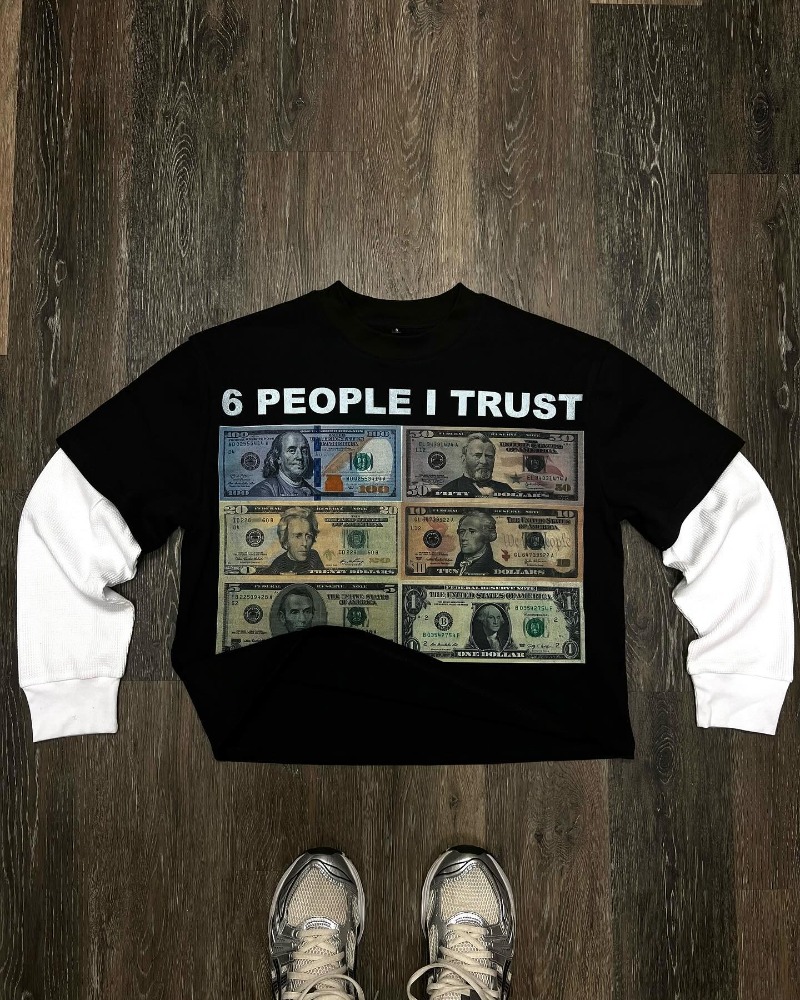 High Street Harajuku Vintage Print gespleißt Langarm Hoodie T-Shirt Frauen Y2k neue Goth Hip Hop Mode Trend Paar lose Top