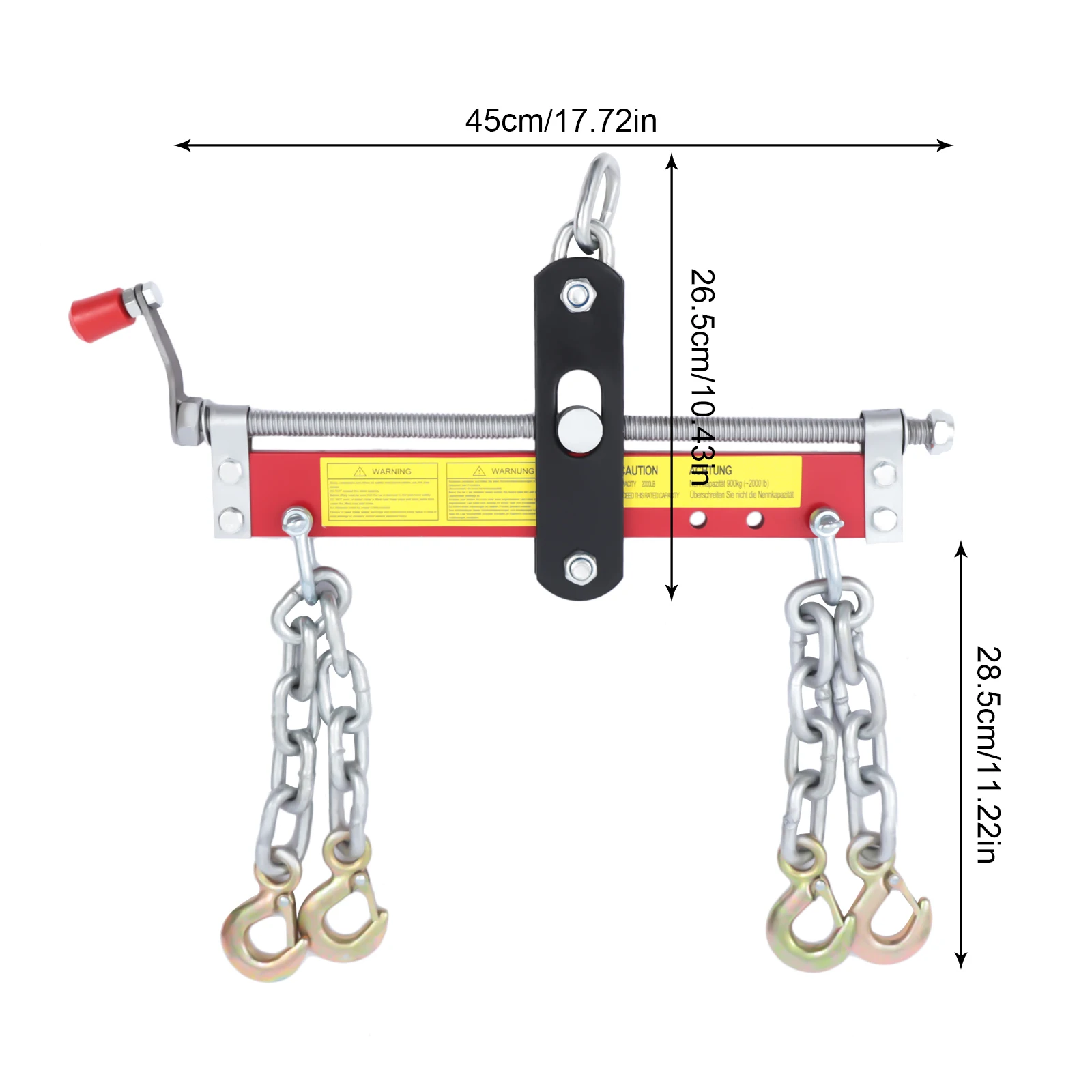 900kg 2000LB Engine Lifting Hoist Leveller Chain Load Garage Loading Balancer