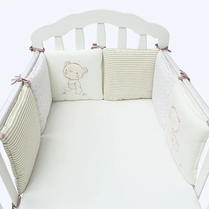 6Pcs Baby Nursery Nordic Stars Design Baby Bed Bumper Crib Around Cushion Cot Protector Pillows Newborns Room Decor 30cm*30cm
