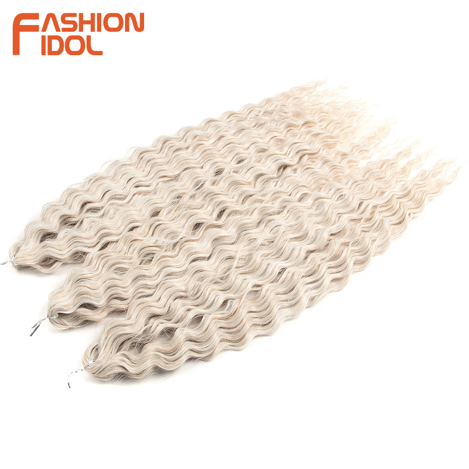Thời Trang Thần Tượng Rời Sâu Sóng Tóc Bó Phần Mở Rộng Ombre Tóc Bó 28-32Inch 120G Siêu Tóc Dài tổng Hợp Xoăn Sóng Tóc