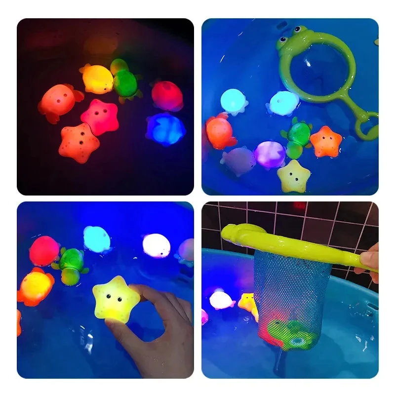 ของเล่นอาบน้ําเด็กอ่างอาบน้ํา LED Light Up ของเล่นเปลี่ยนสีสันกันน้ําใต้น้ําไฟของเล่นสําหรับชายหญิงของขวัญวันเกิด