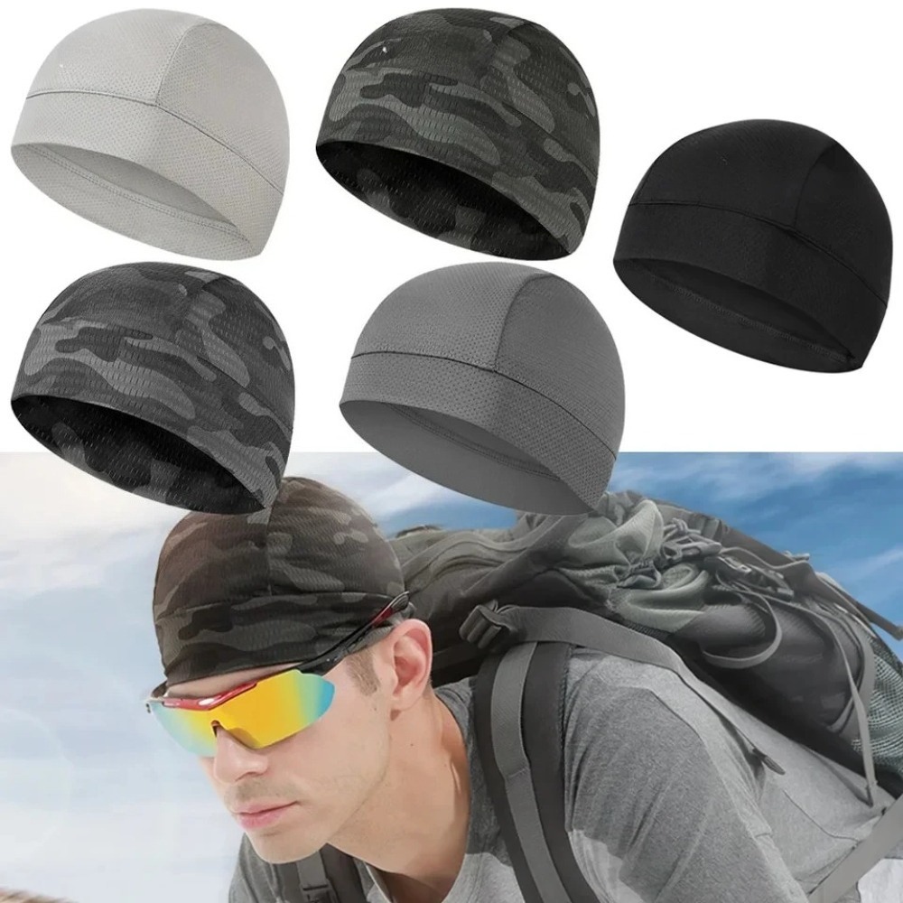 Berretto da ciclismo ad asciugatura rapida Fodera per casco da motociclista Cappello anti-sudore da equitazione per bici Berretto da ciclismo sportivo antivento ad asciugatura rapida Trasporto di goccia