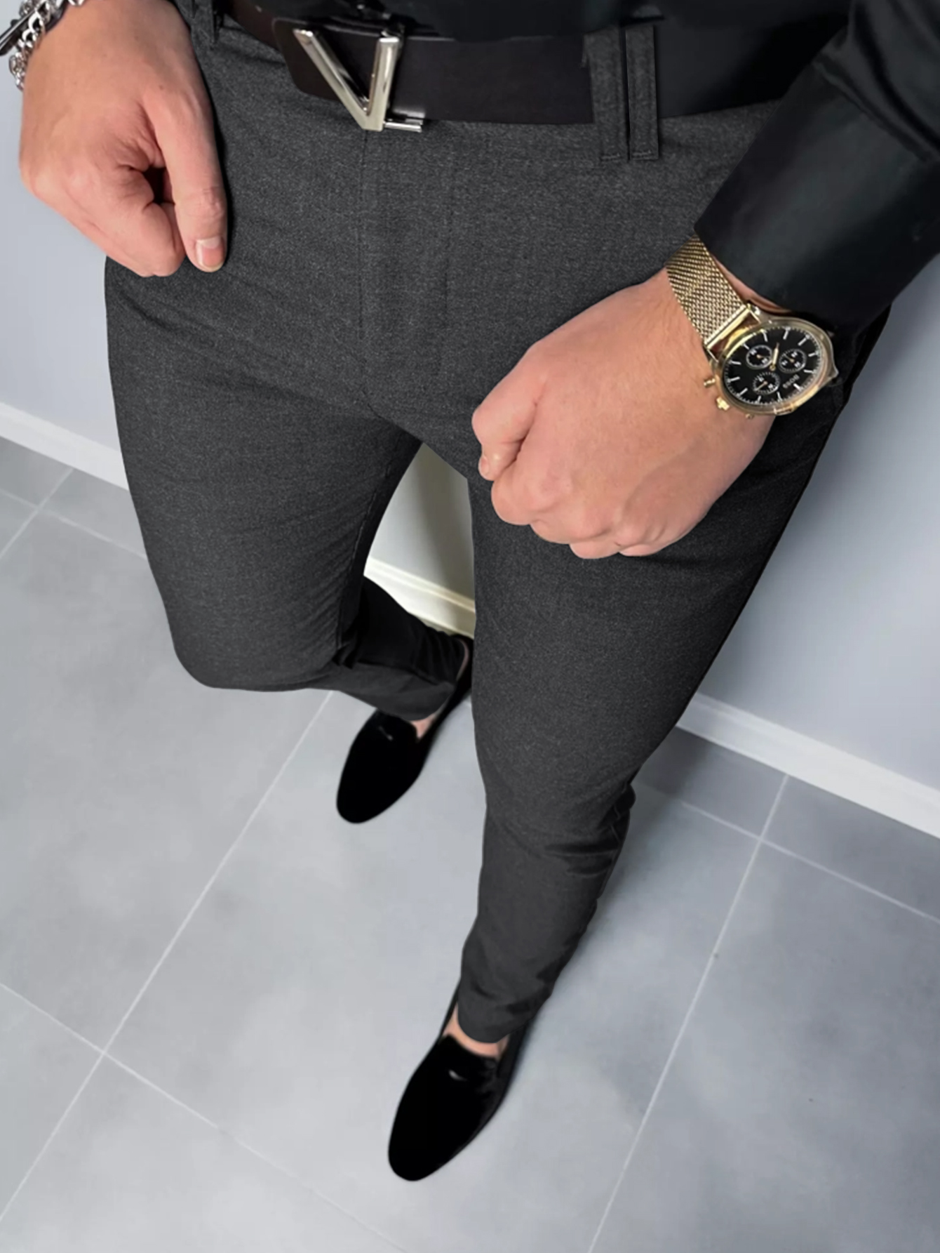 Herren-Freizeithose, saisonaler Komfort, täglicher Morgen, Reisen, einfarbig, normale, schmale Hose mit geradem Bein