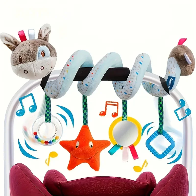 Baby Autositz Kinderwagen Krippe Spielzeug Plüsch Spirale Aktivität Kinderwagen Mobile Hängen Spielzeug für Kleinkind Kinderwagen Krippe Mobile Spielzeug für Neugeborene