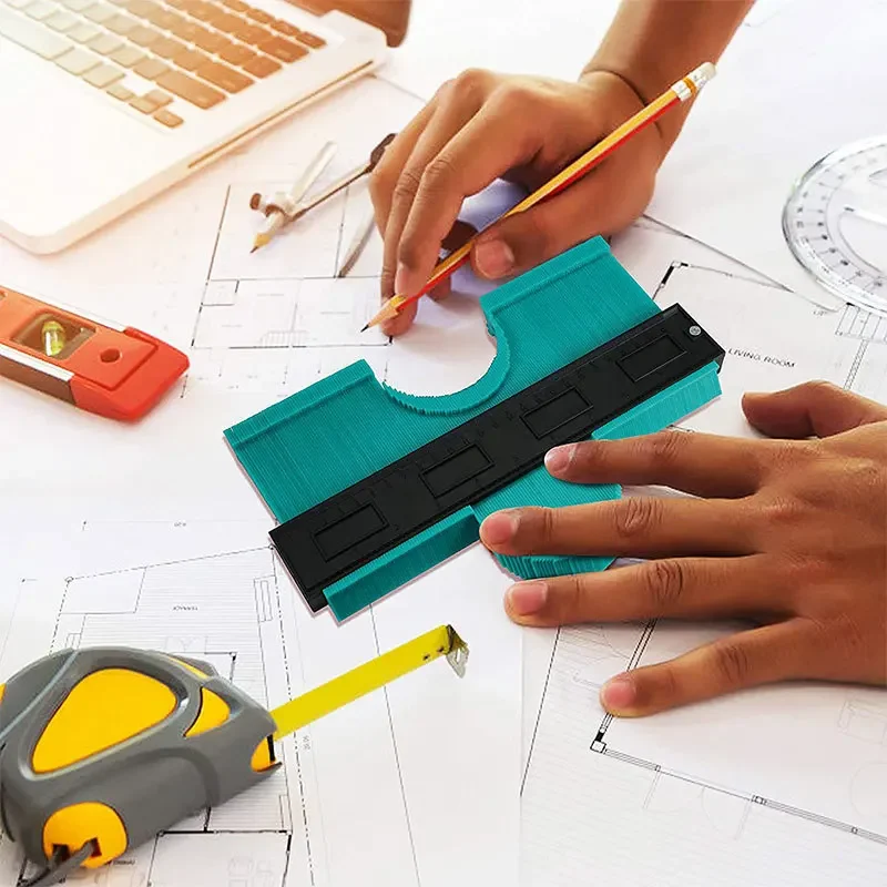 โปรไฟล์ Contour Gauge Line เครื่องถ่ายเอกสารไม้บรรทัดตัดแม่แบบการก่อสร้างงานไม้วัดเครื่องมือกระเบื้องเซรามิคเครื่องมือ