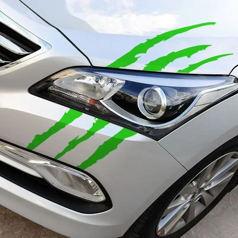 จัดแต่งทรงผมรถ Ghost Claw Scratch Stripe Marks ไฟหน้า Decal ไวนิล Decal Auto Body สติกเกอร์ตกแต่ง PVC แกะสลักไวนิล Decal