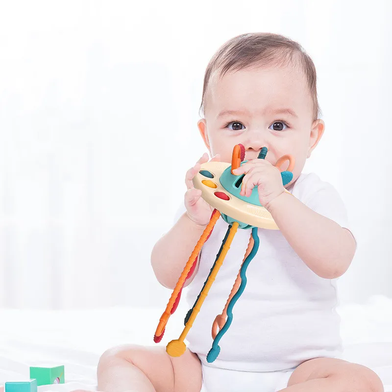 Montessori ดึง String Sensory ของเล่นเด็ก 6 12 เดือนซิลิโคนพัฒนา Teething กิจกรรมของเล่นสําหรับทารก 1-3Y ของเล่นเพื่อการศึกษา