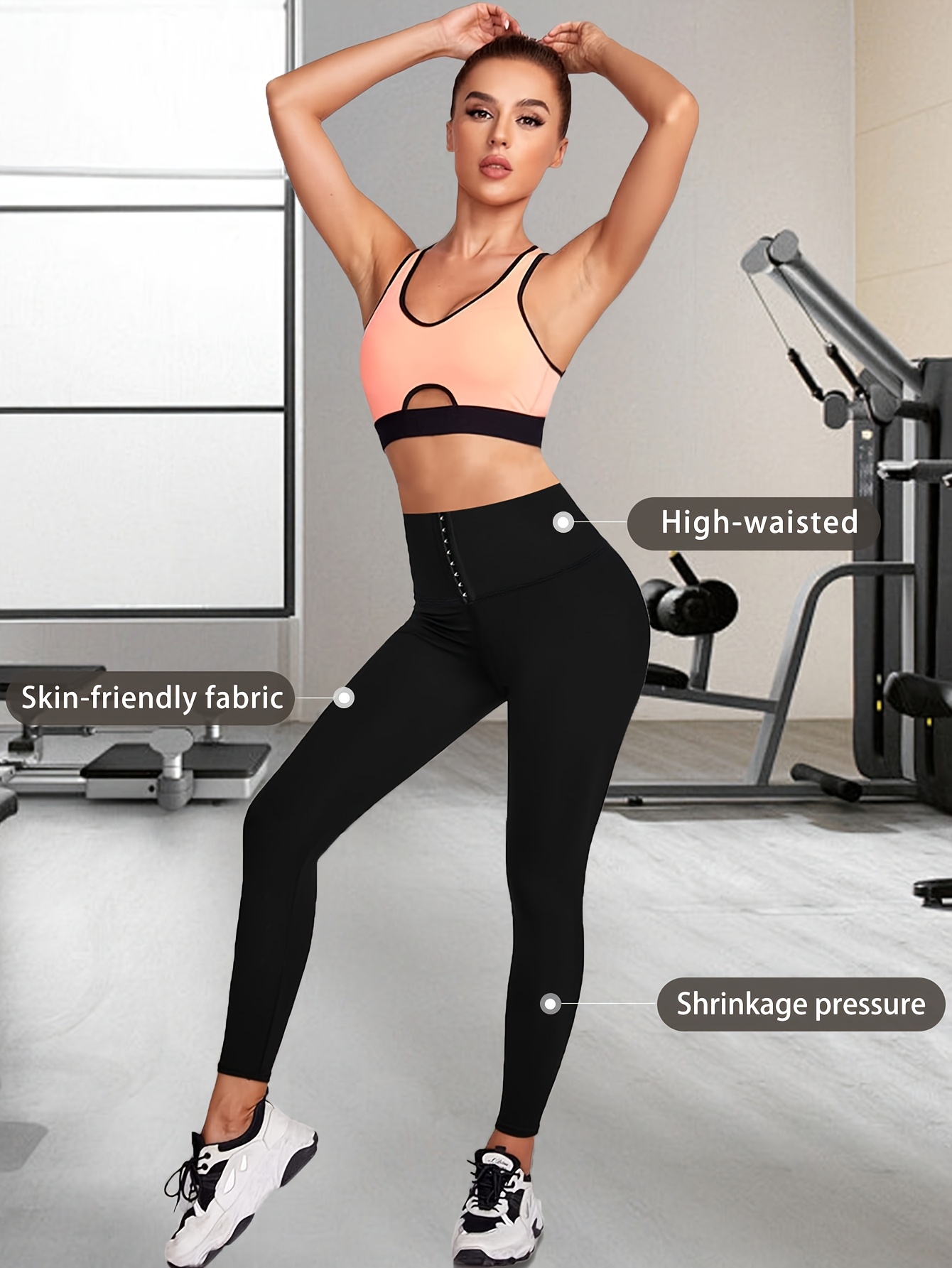 Damen-Leggings mit hoher Taille, formend, mit einer Taille, der die Taille und einer Taille und die Hüfte anhebt, das das Korsett