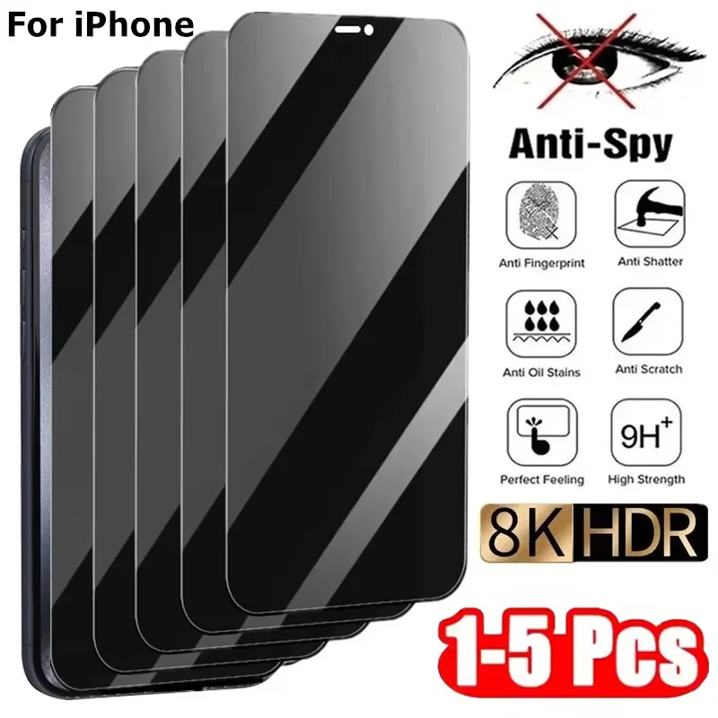 Sichtschutz-Displayschutz für iPhone 16 Pro 13 17 15 11 12 14 Pro Max 16e Mini Anti-Spionage-Glas für iPhone SE 2022 8 7 Plus XR Air