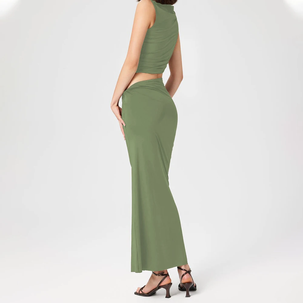 Talenza-女性用ニットプルオーバーとロングスカートセット,モノクロ,スリム,カジュアル,バケーション,2ピースセット,新品