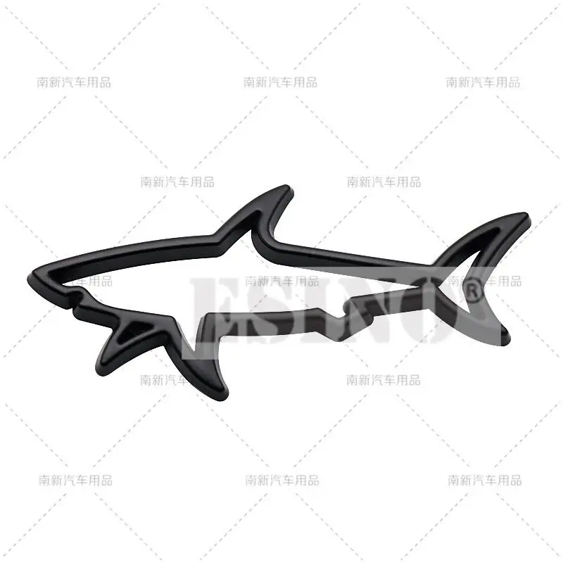 Xe 3D Piranha Cá Mập Carcharodon Carcharias Kim Loại Chrome Kẽm Hợp Kim Quốc Huy Xe Huy Hiệu Cơ Thể Thân Cây Fender Keo Dán