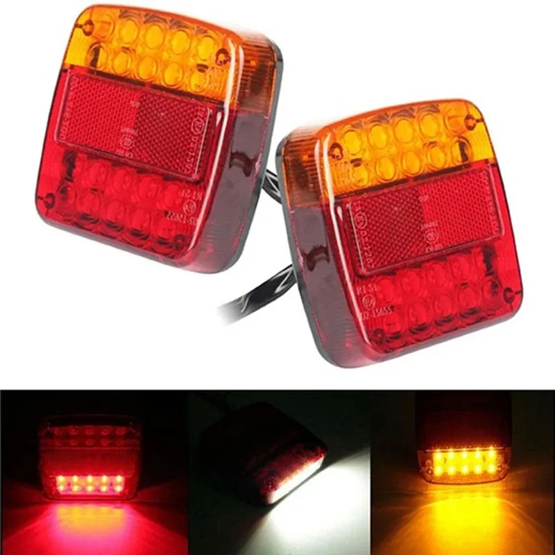 1pc 20LED 12V à prova d'água durável carro caminhão LED luz traseira luzes de advertência lâmpada para caravanas de reboque