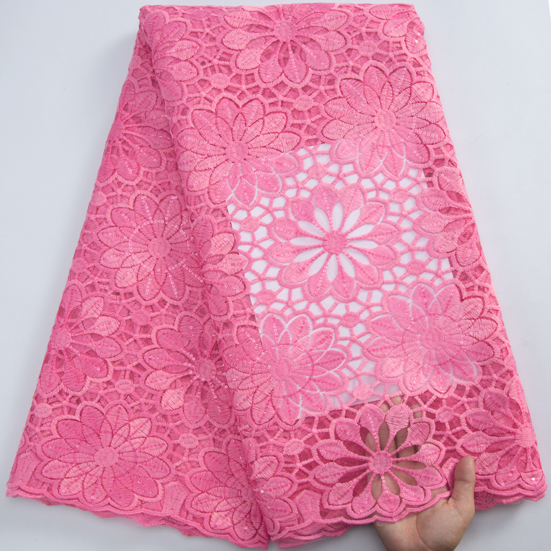 Französischer milch seiden spitzens toff afrikanischer stoff mit pailletten 2024 roter nigeriani scher mesh tüll spitzens toff für frauen party kleid a3203