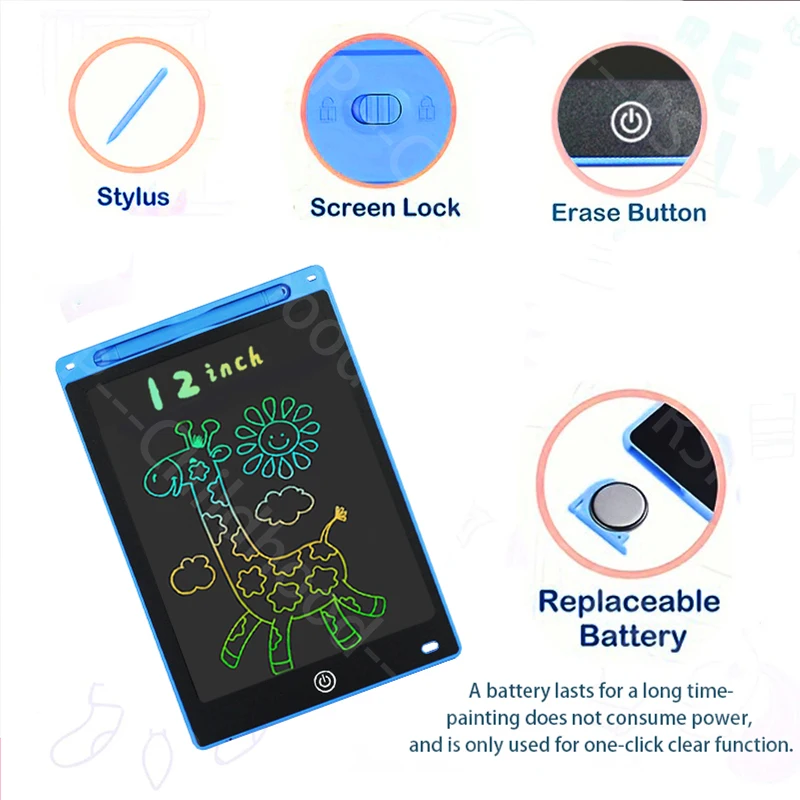 12 inch Tablets Electronic Handwriting Pad Writing Board Drawing Tablet LCD Screen Writing Tablet Digital Graphic Toys for child