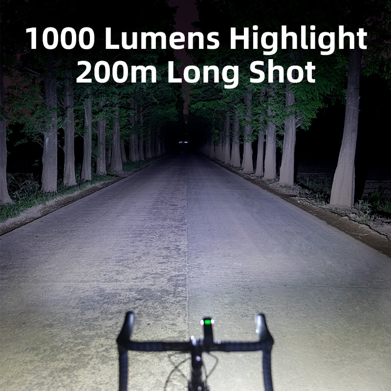 OFFBONDAGE Bicicleta Luz 1000Lumen Bicicleta Farol Power Bank Lanterna Guiador Carregamento USB MTB Estrada Destaque