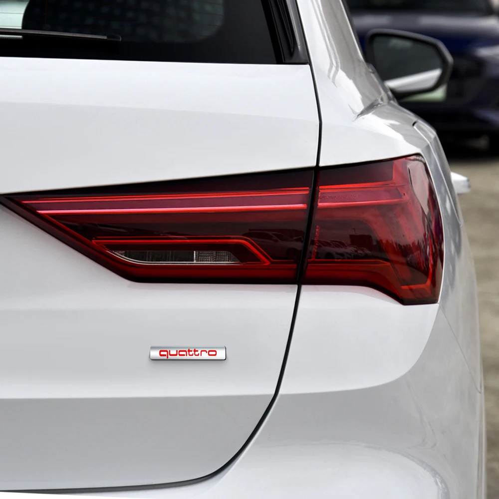 3D ABS QUATTRO Emblem Car Decoration Sticker Auto Accessories for Audi A4 B8 B6 B9 B7 A3 8P 8V 8L A6 C7 C6 C5 Q5 A5 Q7 A1 Q3 A7
