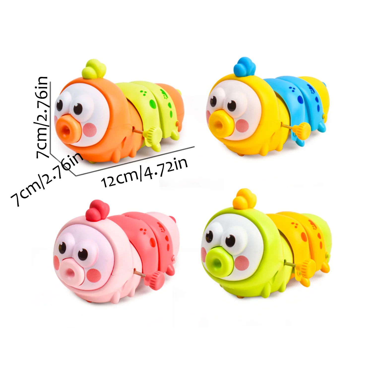 Chain up colored caterpillar children's toys, clockwork cartoon cute parent-child interactive toys