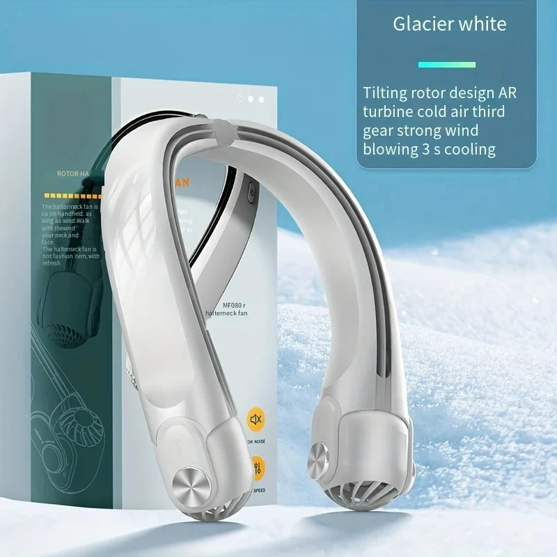 พัดลมติดตั้งคล้องคอแบบพกพาที่ชาร์จด้วย USB พัดลมคล้องคอกล้องแบบปรับได้ไม่มีใบพัดเหมาะสำหรับการใช้งานกลางแจ้ง