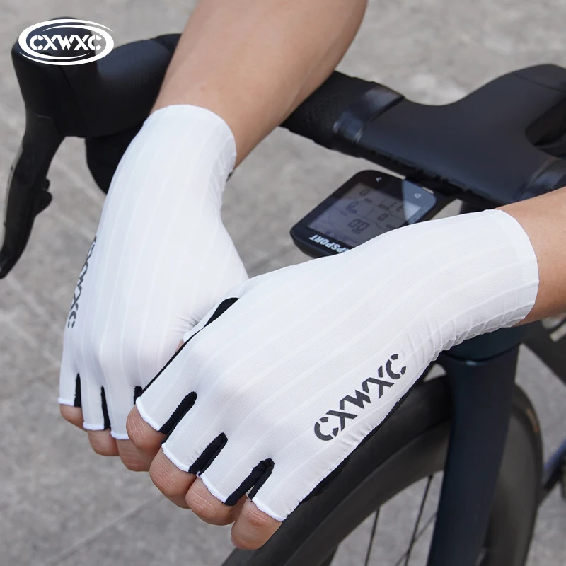 CXWXC guantes de ciclismo de medio dedo para hombres y mujeres, guantes antideslizantes transpirables, guantes de entrenamiento deportivo para Fitness con protector de muñeca extendido