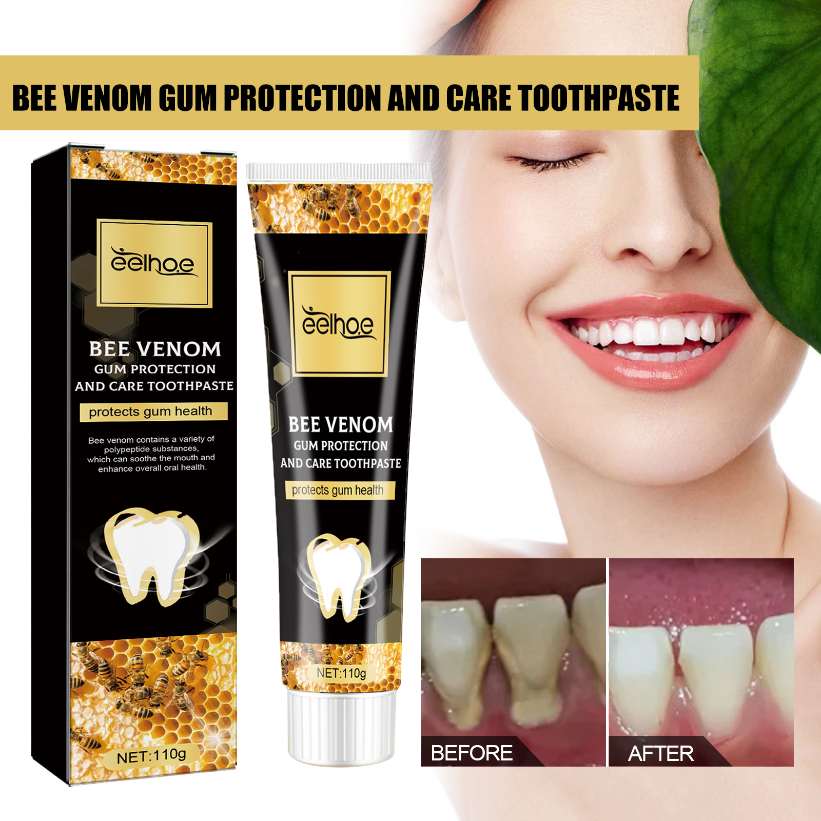 Gum Repair Toothpaste Plaque Caries Removal Protect Gingiva Treat Bad Breath Fade Tooth Stain Deep Clean Brightening Toothpaste