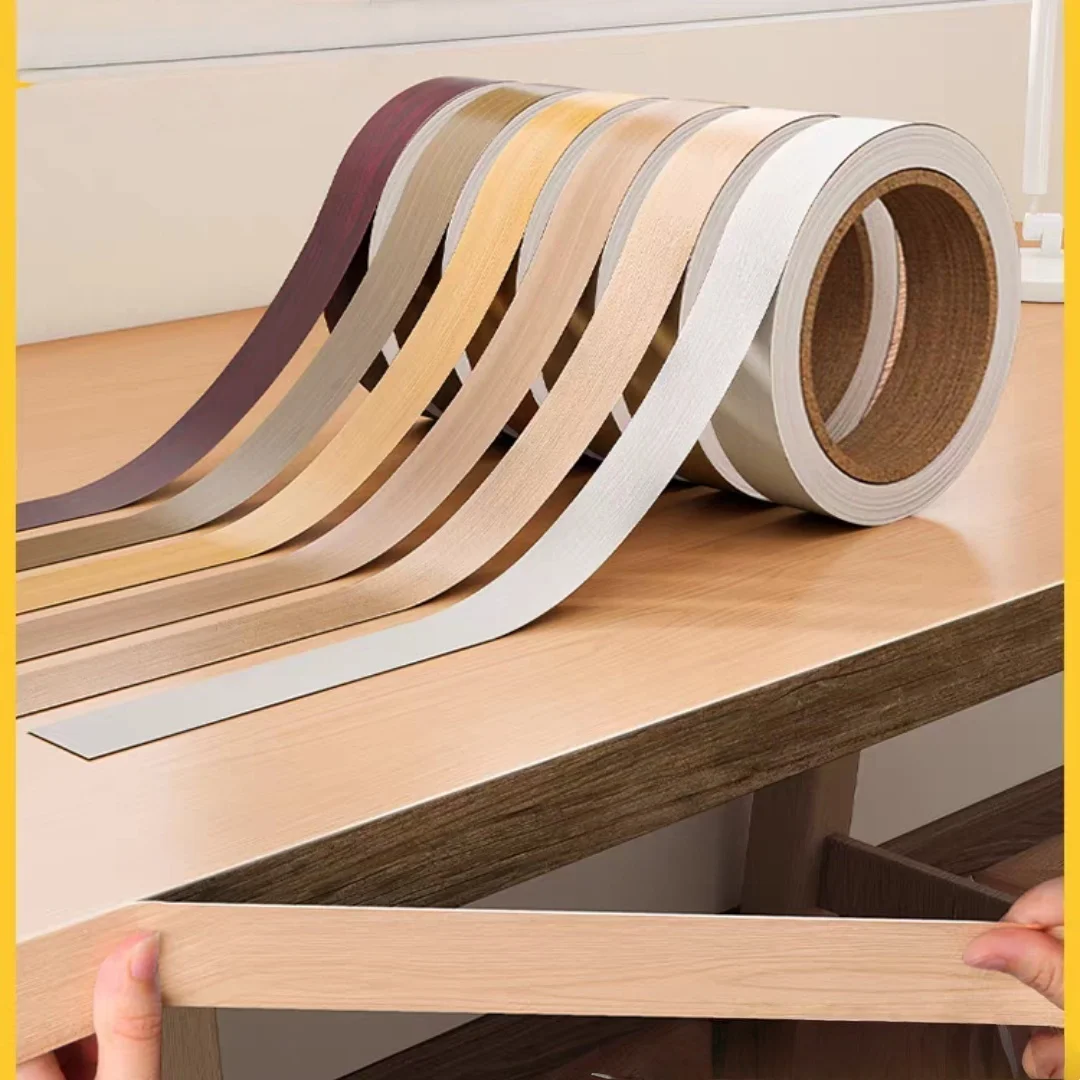 1 cinta de chapa de madera con bandas de borde de 2cm x 10m, bandas de borde de chapa de grano de madera de abedul, tiras de chapa de grano de madera largas y finas