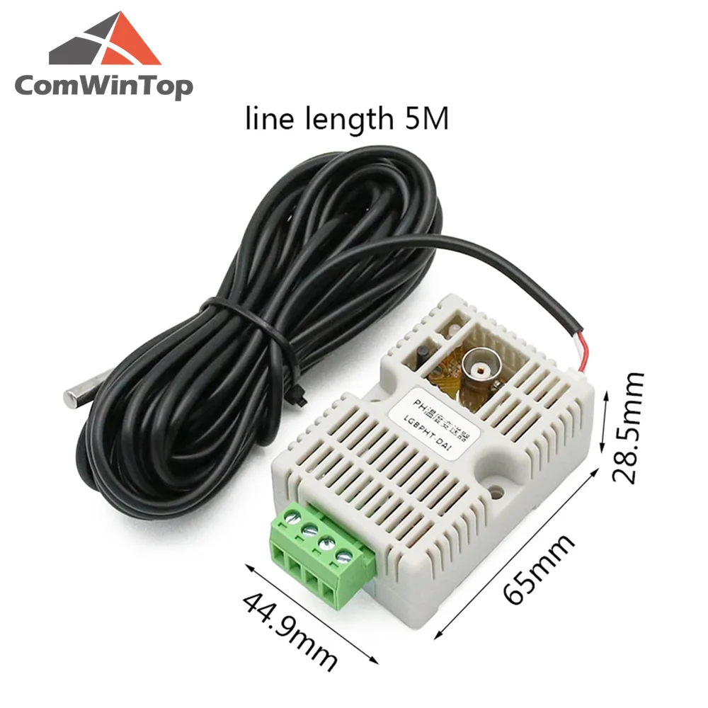 Módulo de Sensor de detección de transmisor de temperatura de PH de agua voltaje 0-5V 0-10V 4-20mA salida RS485 sensor de PH electrodo de PH BNC
