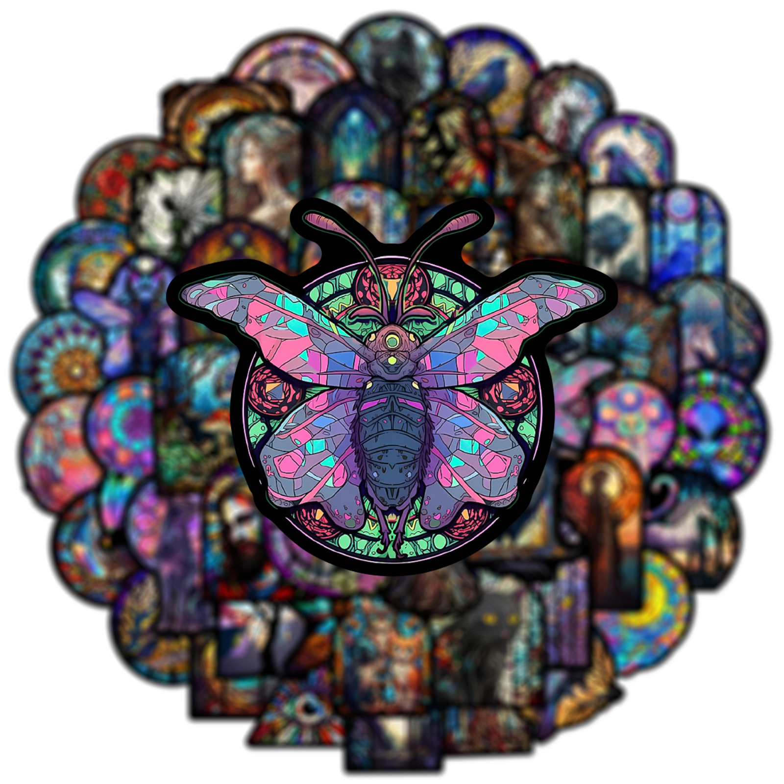 가방, 스케이트 보드, 헬멧, 워터 컵, 전화 케이스 장식 스티커에 대 한 50 Pcs 다채로운 유리 스타일 낙서 스티커