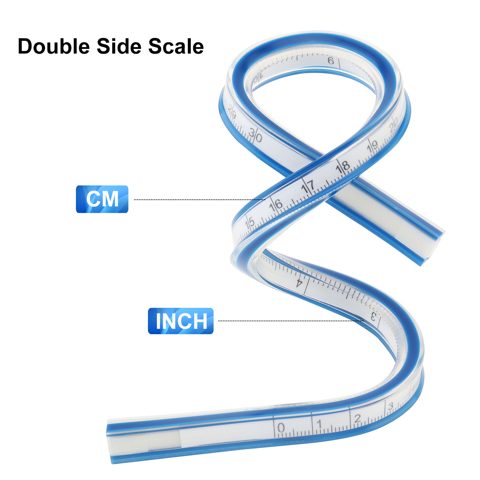 30cm Curved Ruler for Sewing Soft Flexible English and Metric Scale Rule  Engineering Drafting Drawing Tool Sewing Accessories