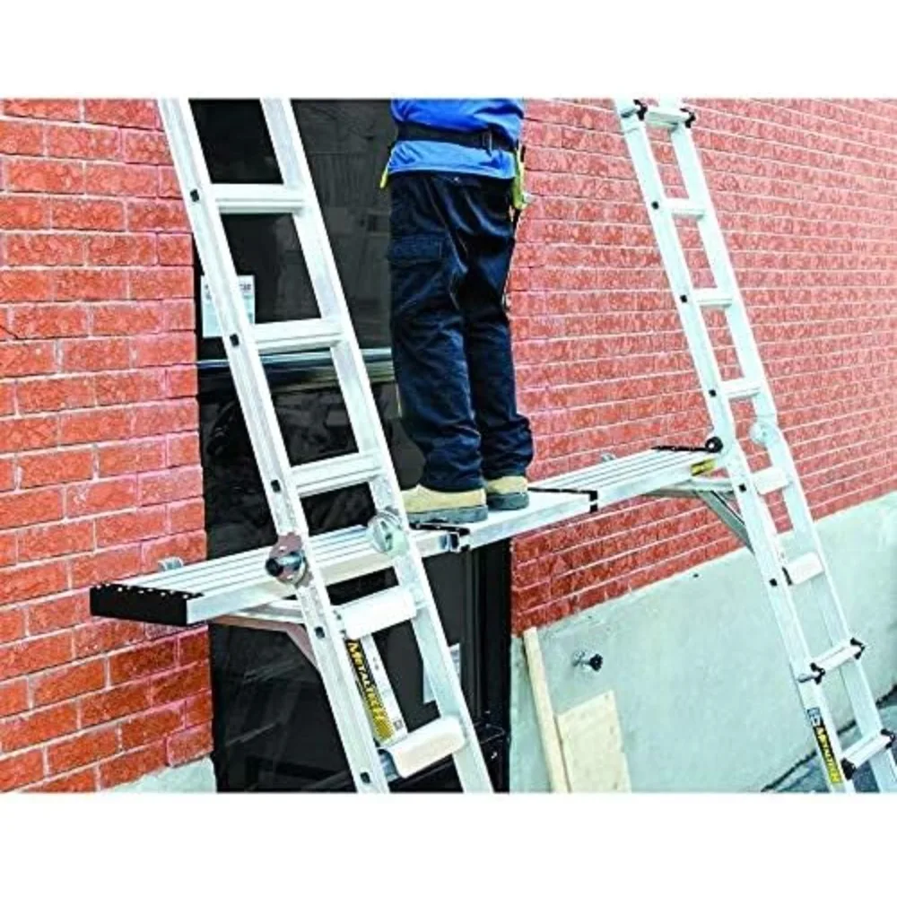 Aluminum Telescoping Plank Board, 10 to 17-ft. Adjustable Work Platform for Step Ladders and Sawhorses