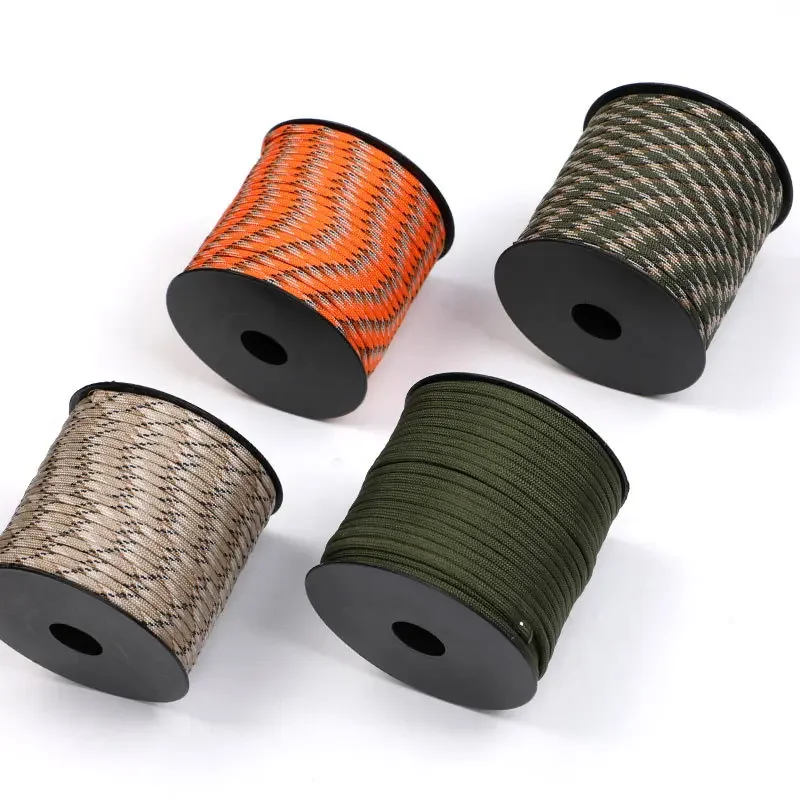 50 M 1 Roll4 Mm 7 nuclei di supporto Paracord per sopravvivenza Cavo per paracadute Cordino da campeggio Arrampicata Corda da campeggio Trekking Stendibiancheria