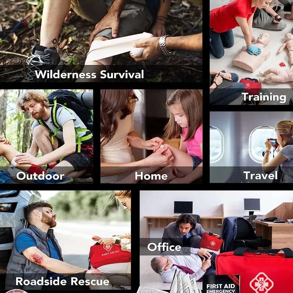 26–330 Stück Erste-Hilfe-Set mit Tragetasche, Erste-Hilfe-Set für den Außenbereich – unverzichtbares Notfallset für Camping, Wandern und Reisen