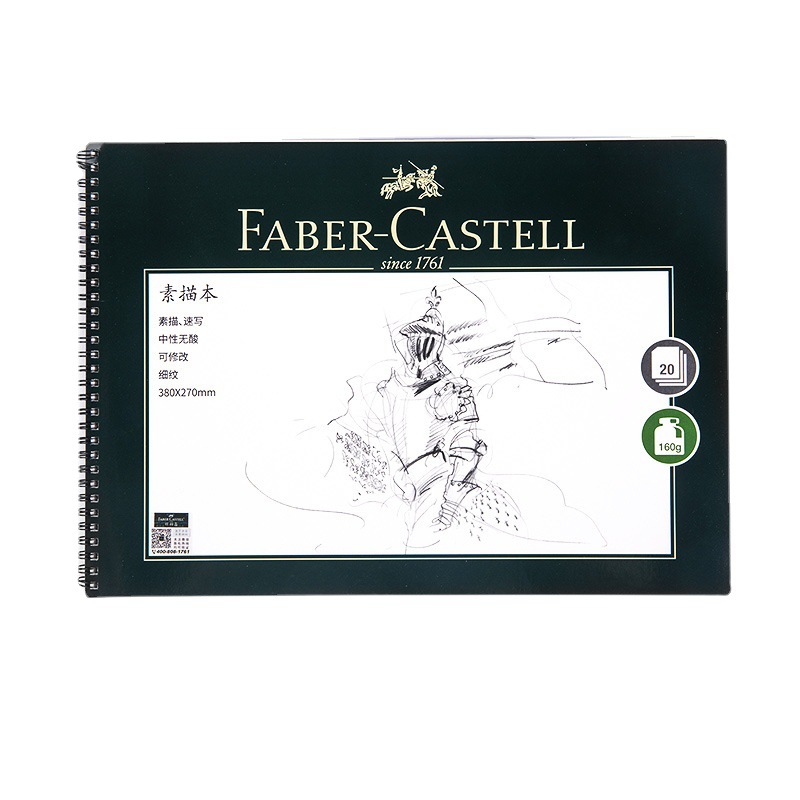 Faber Castel 20 vellen schetsboek zijspiraal gebonden pad 160 g zuurvrij kunstenaars tekenen schilderpapier voor kinderen volwassenen beginners