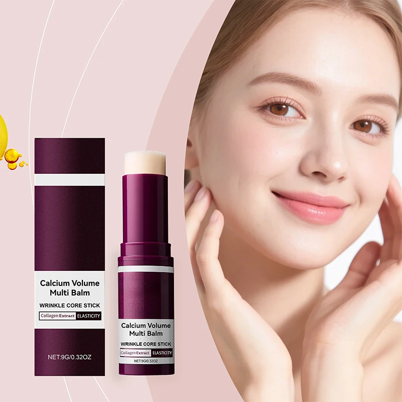 Bálsamo múltiple con volumen de calcio, barra coreana para el cuidado de la piel, crema facial y para ojos, colágeno, hidratación profunda, antiarrugas, adecuado para premaquillaje