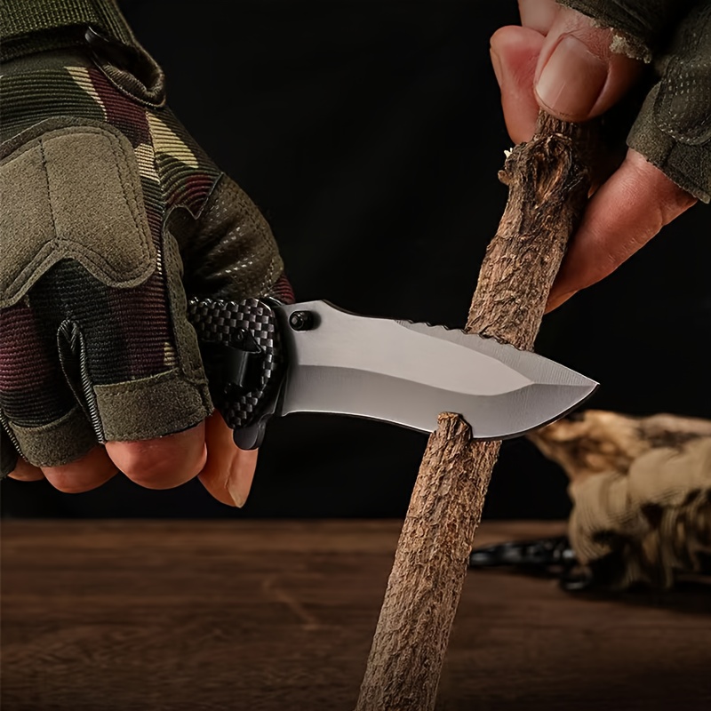 New Style Elegant Wood Handle Folding Knife - Lightweight & Portable Outdoor Utility Knife with Ergonomic Grip, Sharp Straight