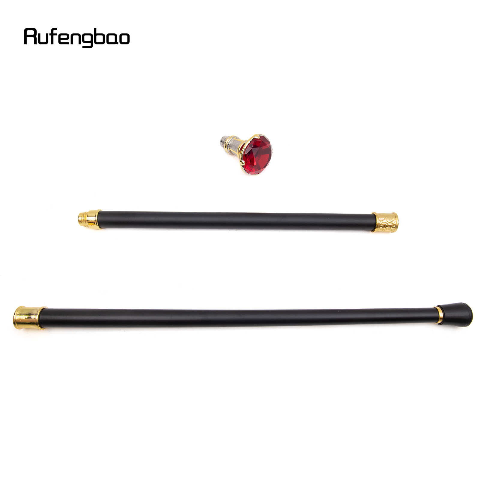 紳士のための装飾的な杖,エレガントなコスプレノブ,かぎ針編み,赤ダイヤモンドタイプ,金と白のファッション,90cm