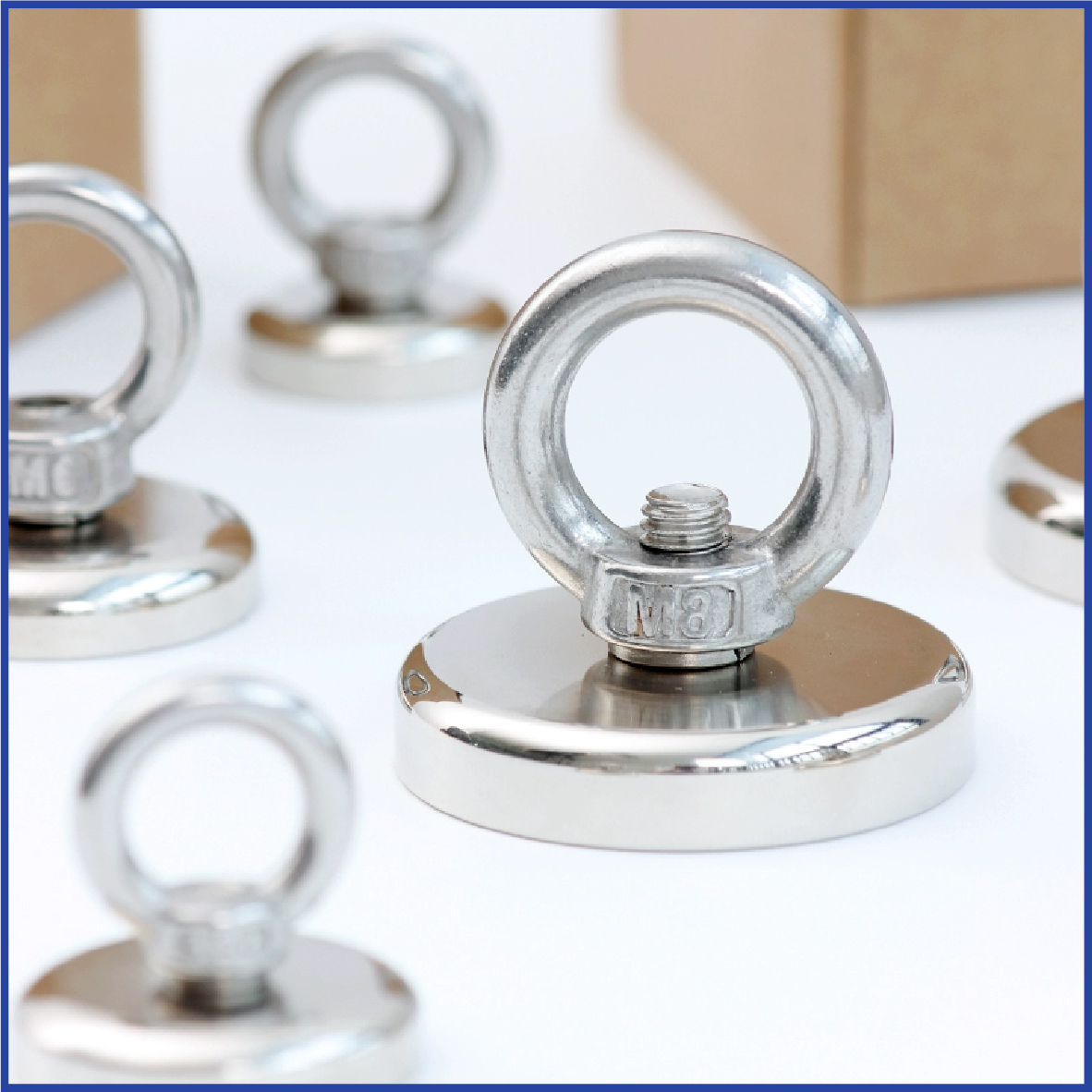Ganci magnetici da pesca al neodimio super resistenti Magnete resistente N52 con bullone ad occhiello con foro svasato Magneti per ricerca di salvataggio da 25-90 mm