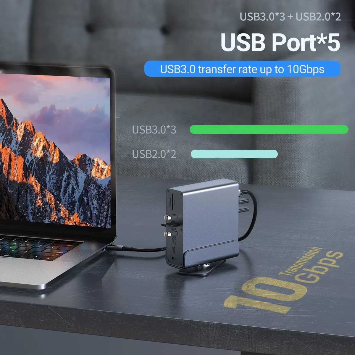 ドッキングステーション,Mac pro,トリプルモニター付き垂直ハブ,4k hd,rj45,1000m,usb 3.0, 2.0,pd 3.0,sd,tf,オーディオ3.5, 15 in 1