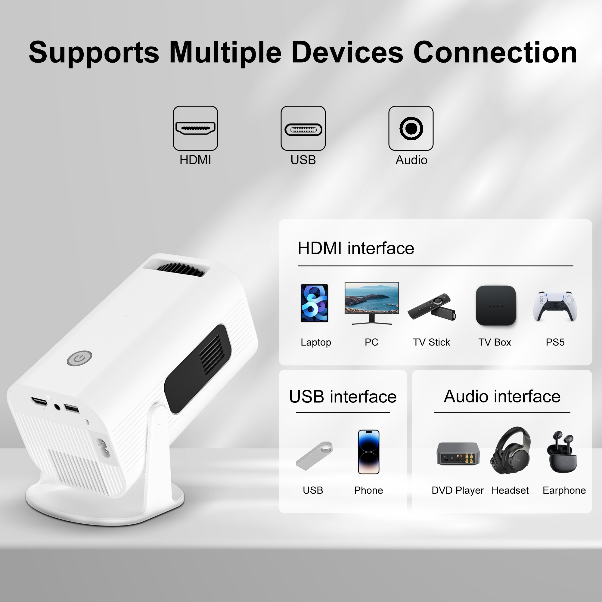Salange P330W Mini Projetor Android 11 280 ANSI 4K 8K 1080P Wifi6 BT5.0 Projetor portátil de cinema em casa Android/IOS Video Theater