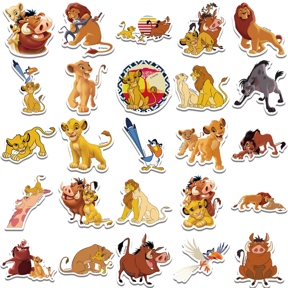 50 pçs disney o rei leão adesivos bonito dos desenhos animados filme estético para portátil skate telefone carro anime simba adesivo crianças presente