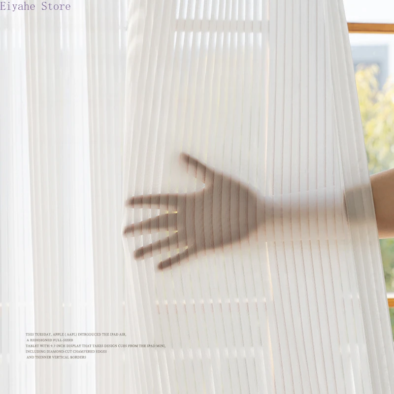 Vertical Blind Chiffon Sheer White Tulle High Quality Modern Curtains for Living Room Bedroom Balcony Simple Door Divider Decor