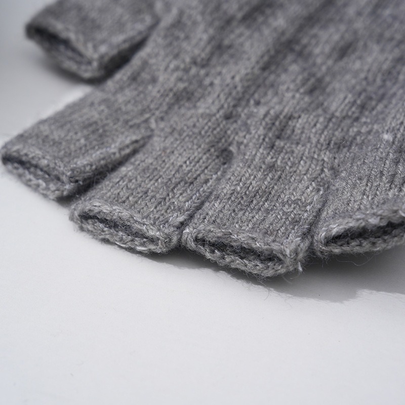 Guantes térmicos gruesos de punto para hombre y mujer, manoplas sin dedos para conducir, de lana cálida para invierno y exteriores, con pantalla táctil