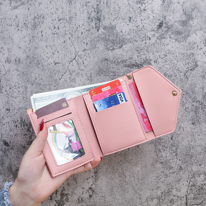 Tarjetero a la moda para mujer, billeteras cortas de piel sintética para mujer, billetera con borlas de lujo, billetera pequeña con cerrojo, monedero de tendencia