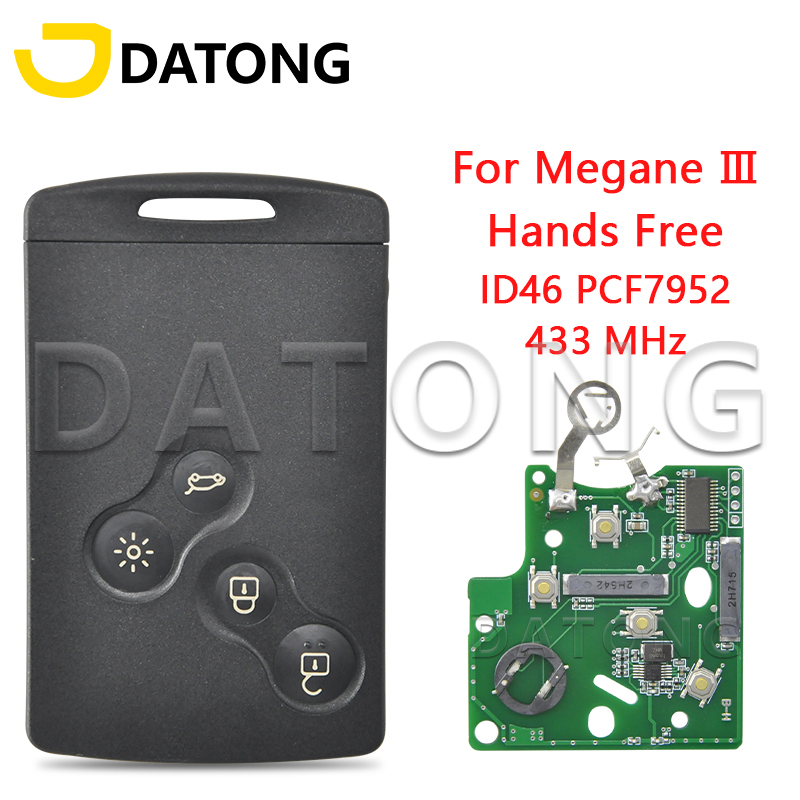 Datong world-リモートコントロールカーキー,交換用,無料カード,lepenlaguna 3,kolos,pcf7952