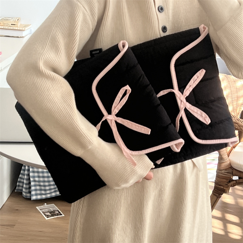 Pink  Knot Tie Tablet Cuter Bag Envelope Storage Notebook Inner Bag Versatile Protective Case for Digital Acco...