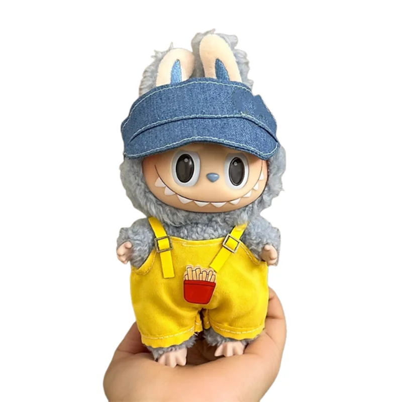 Para 15/17cm labubu v1 v2 boneca roupas moda moletom com capuz e calças conjunto ídolo coreano na moda diy boneca roupas acessórios brinquedo presente
